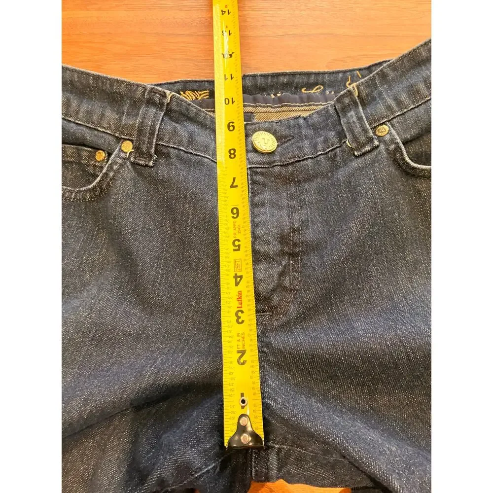 Anne Klein‎ Limited Edition Dark Wash Women's Jeans 6 Bootcut Embroidered